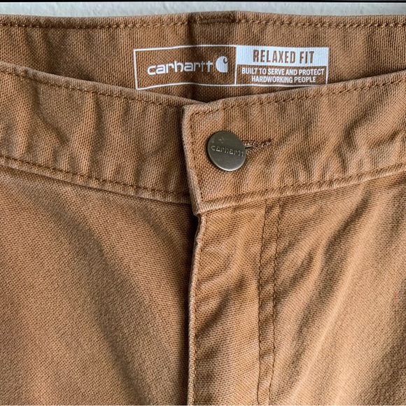 Carhartt Mens Relaxed Fit Utility Work Canvas Pants in Brown - Picture 3 of 12